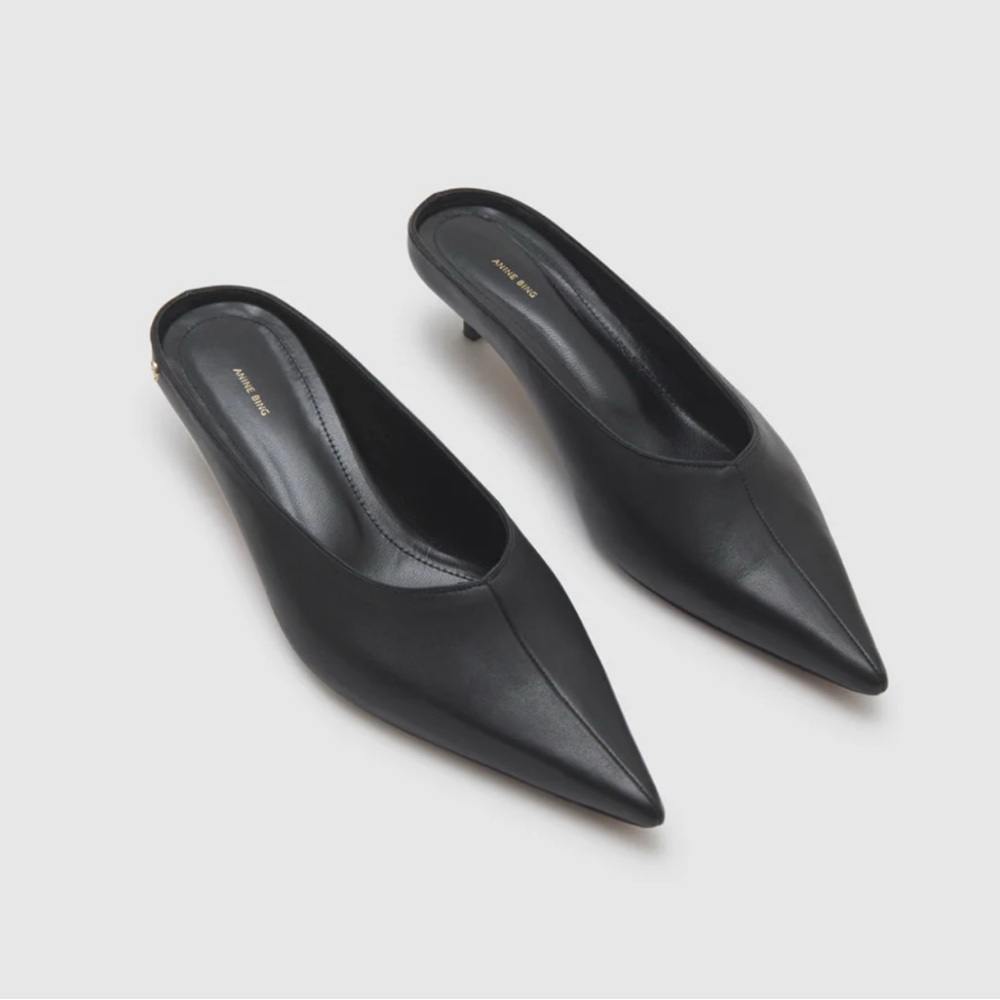 Anine Bing Black Mules Sleek and Stylish